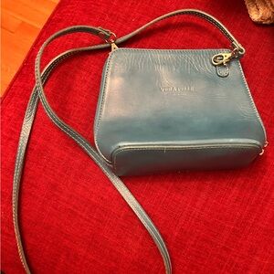 Vera Pelle Teal Leather Crossbody Bag